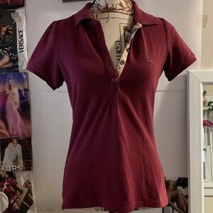 Burberry Burgundy Button Down Shirt